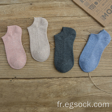 chaussettes no show coton couleur bonbon pour femme